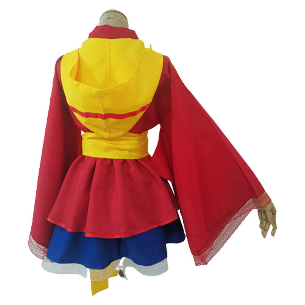 One Piece Monkey D. Luffy Cosplay Costume Lolita Dress Outfits Hallowe