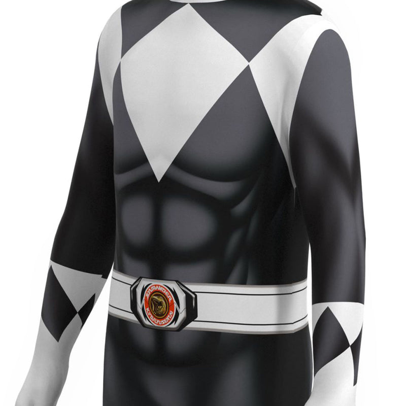 Kids  Mighty Morphin Power Rangers Zack Cosplay Costume Halloween Carnival Suit
