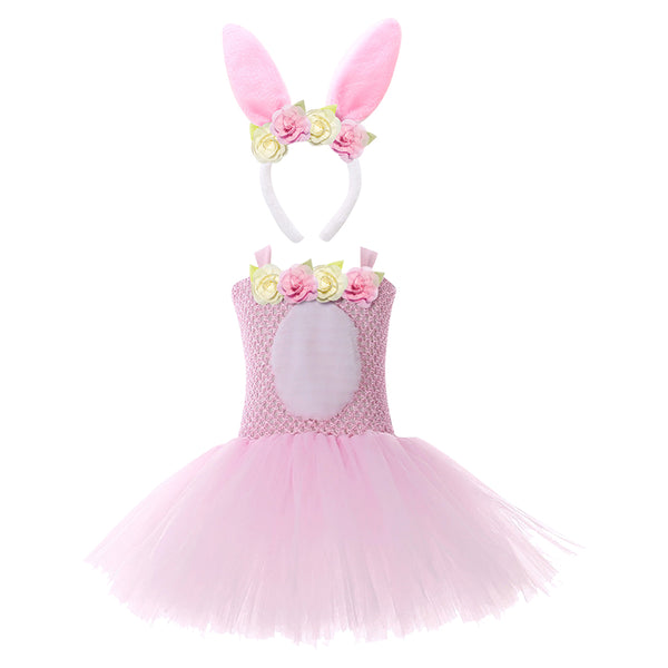 Kids Girls Easter Bunny Cosplay Costume Outfits Halloween Carnival Suit