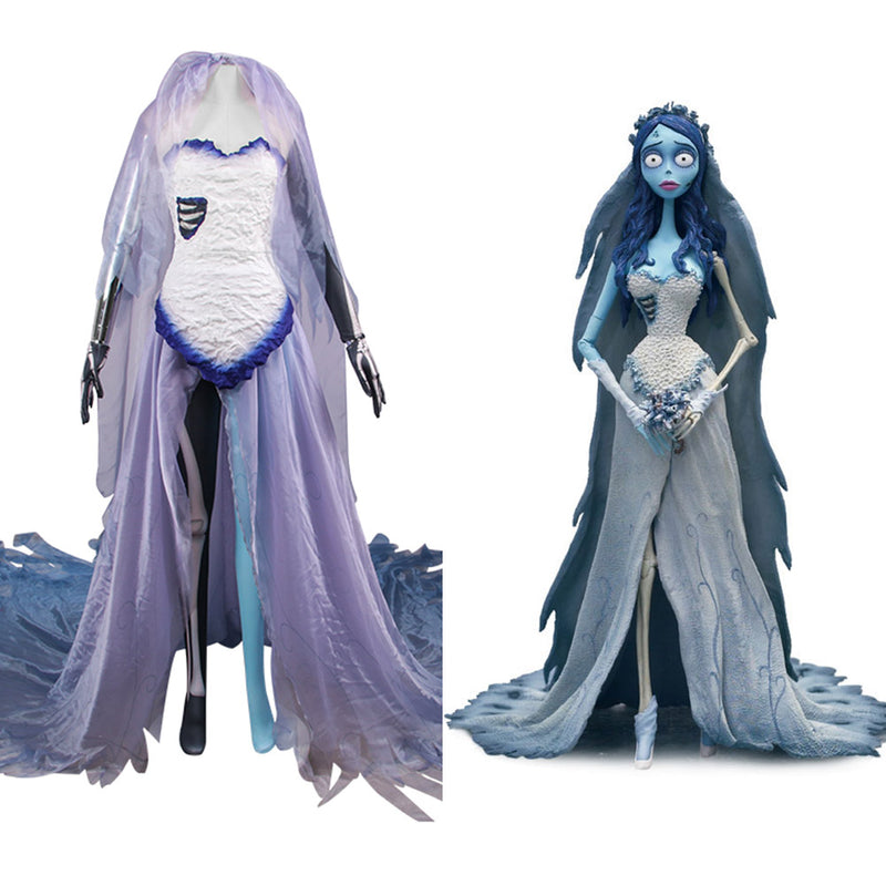 Corpse Bride Emily Cosplay Costume Dress Outfits Halloween Carnival Su