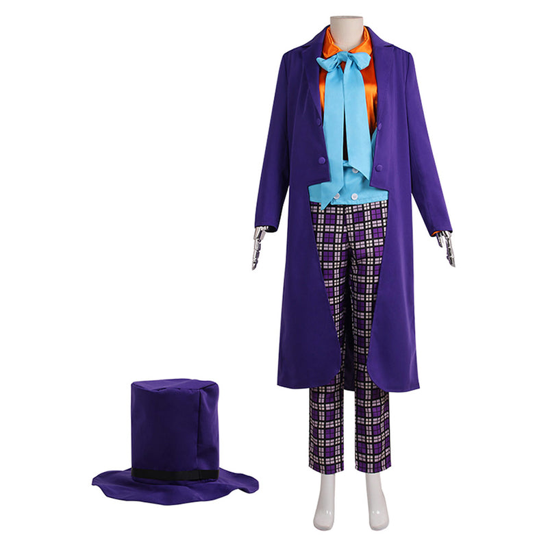 Batman 1989 the joker Jack Nelson Joker Purple Suit Hat Outfits Cosplay Costume