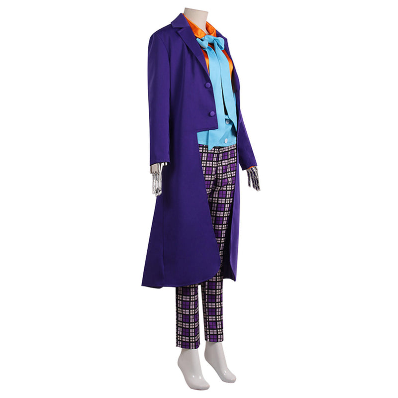 Batman 1989 the joker Jack Nelson Joker Purple Suit Hat Outfits Cosplay Costume