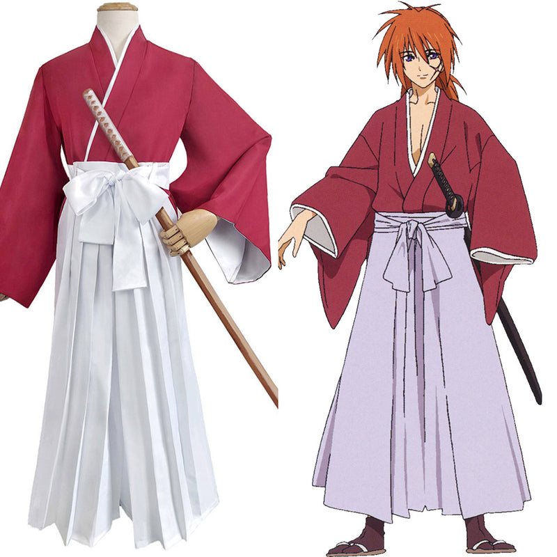 Rurouni Kenshin Himura Kenshin Cosplay Costume Outfits Halloween Carni