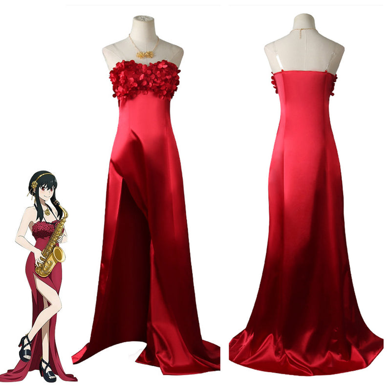 Yor Forger Cosplay Costume Red Dress Accessories Outfits Halloween Carnival Suit