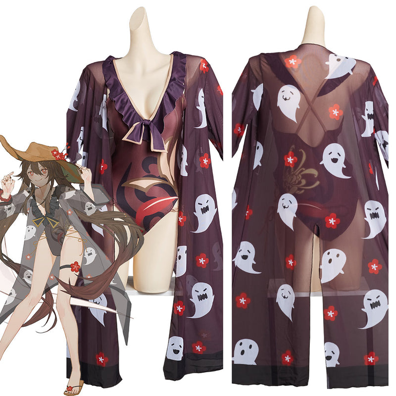 Genshin Impact HuTao Swimsuit Cosplay Costume Original Design Halloween Cosplay Costume - Cossky®