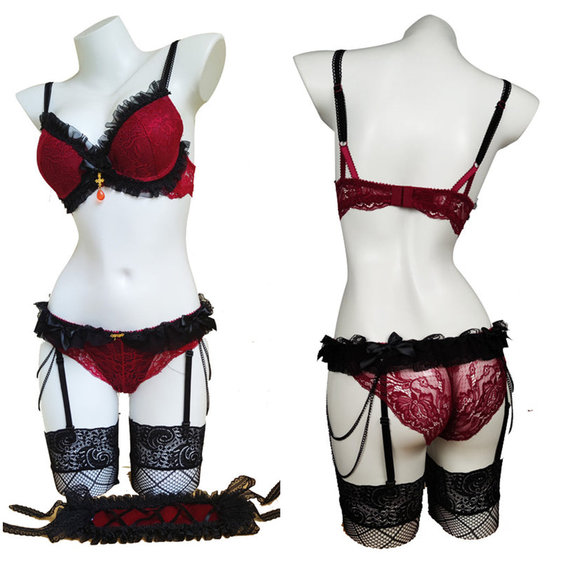 DATE A LIVE/DATE A BULLET Kurumi Tokisaki Red Lingerie Set Cosplay Costume Outfits Halloween Carnival Suit