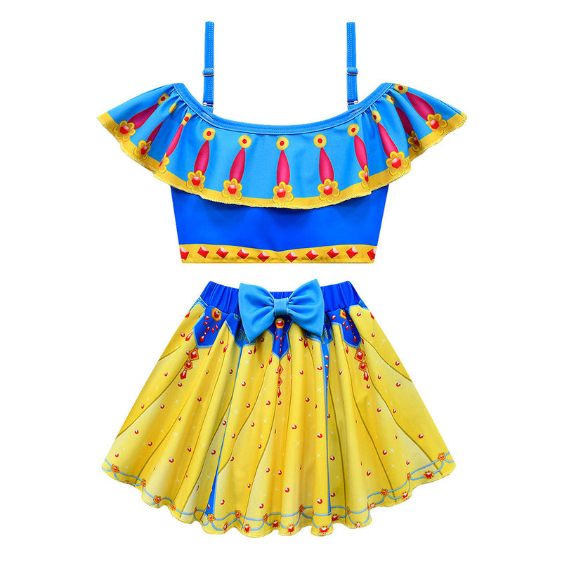 Kids Girls Snow White Cosplay Costume Two-Piece Swimwear Outfits