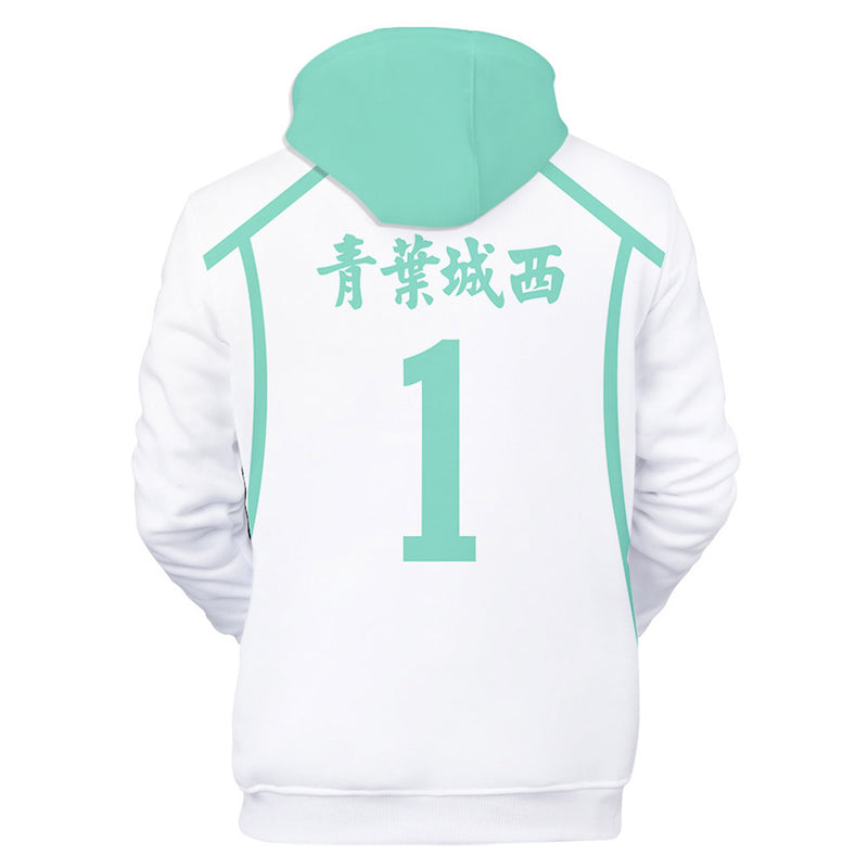Unisex Oikawa Tooru Cosplay Hoodies Pullover 3D Print Jacket Sweatshirt