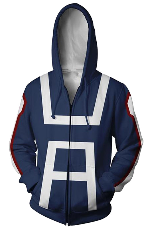 Boku no Hero School Training Uniform Zip Up Hoodie Unisex