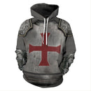 Knights Templar Armor Hoodie Crusader Cross Sweatshirt Pullover Halloween Costume