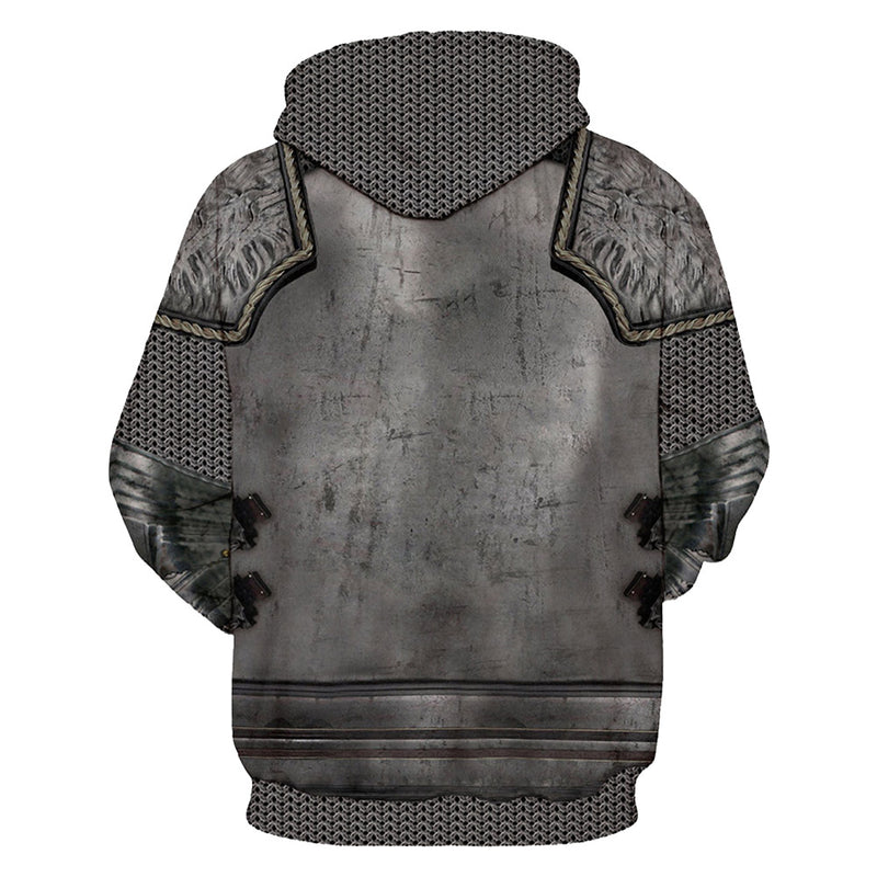 Knights Templar Armor Hoodie Crusader Cross Sweatshirt Pullover Halloween Costume