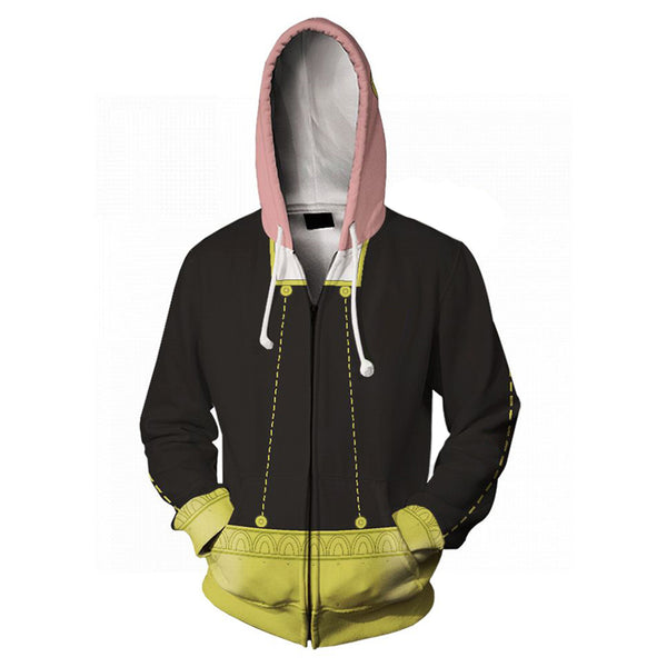 Anime Cosplay Anya Hoodie 3D Printed Hooded Sweatshirt Zip Up Jacket Coat