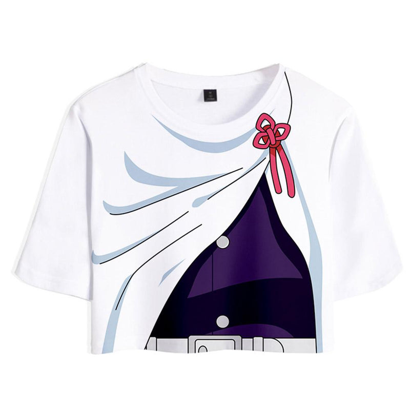 Women  Crop Top Sets Tsuyuri Kanawo Cosplay Short Sleeve T-shirt Shorts 2 Pieces Sets Casual Clothes