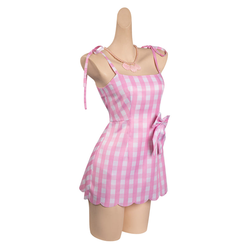 Barbie Movie Pink Plaid Skirt for Kids Children Outfits Halloween Carnival Cosplay Costume