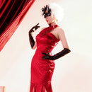 2021 Cruel Women Red Outfits Halloween Carnival Suit Cosplay Costume