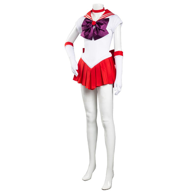 sailor moon white dress Sailor Moon Hino Rei Sailor Mars Red Uniform Dress Outfits Halloween Cosplay Costume