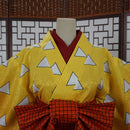 Agatsuma Zenitsu Women Kimono Outfits Halloween Carnival Costume Cosplay Costume