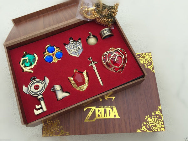 The Legend of Zelda Collection Sets Keychain Necklace Series Gift box Cosplay Accessories