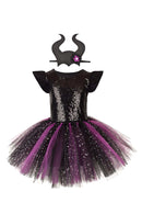 Kids Girls Witch Cosplay Costume Outfits Halloween Carnival Party Disguise Suit