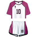 Jersey Sportswear Crop Top Shorts Two Piece Uniform Sets Cosplay Costume