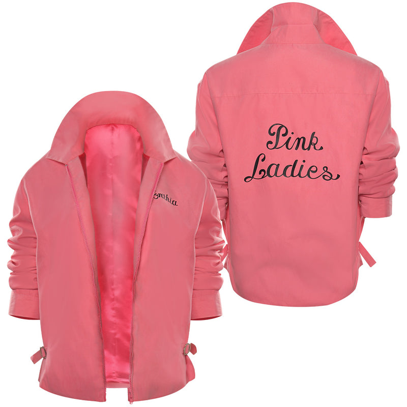 Grease Pink Lady Cosplay Costume Jacket Coat Casual Sweatshirt Fantasia  Women Girls Halloween Carnival Party Disguise Clothes