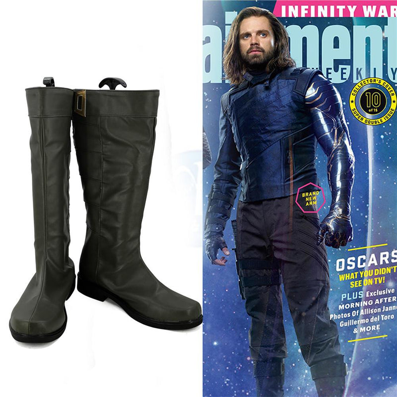 Avengers 3 Infinity War Winter Soldier Bucky  Barnes Cosplay Shoes Boots
