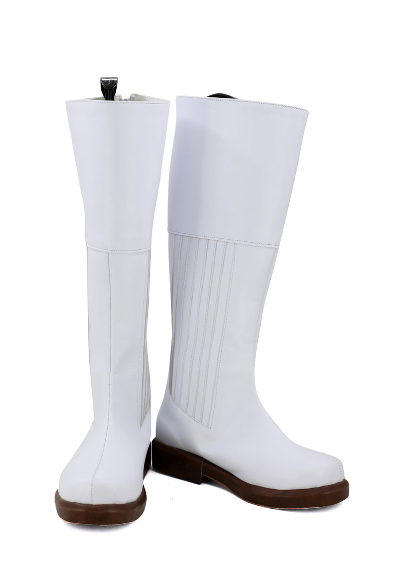 Pricess Leia Cosplay Shoes Boots White