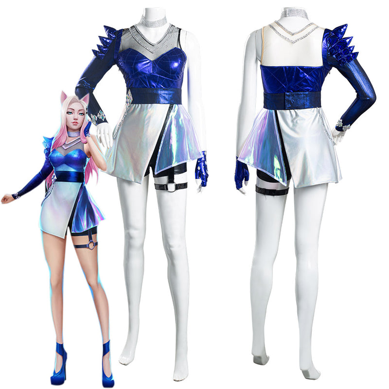 League of Legends KDA ALL OUT Skin Ahri Dress Cosplay Costume Suit Women  Set