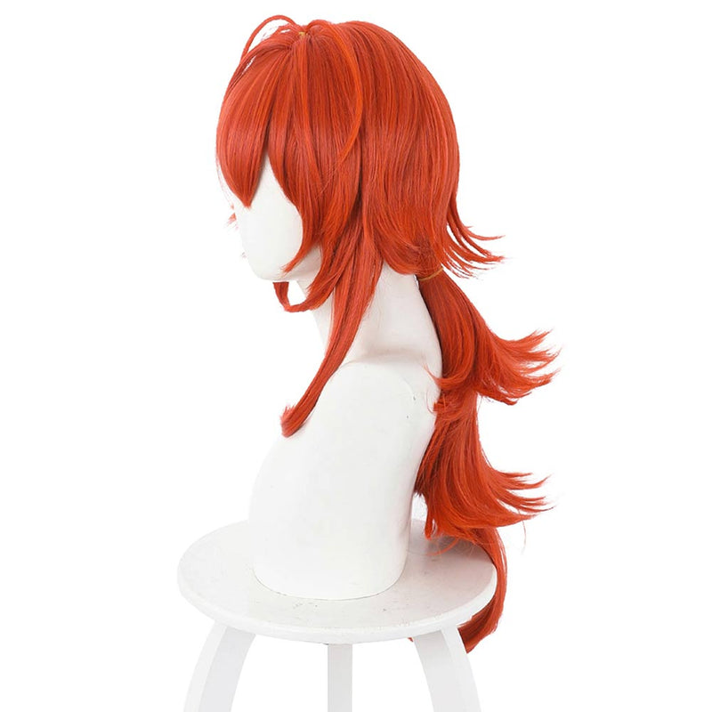 Anime Genshin Impact Diluc Ragnvindr Heat Resistant Synthetic Hair Carnival Halloween Party Props Cosplay Wig