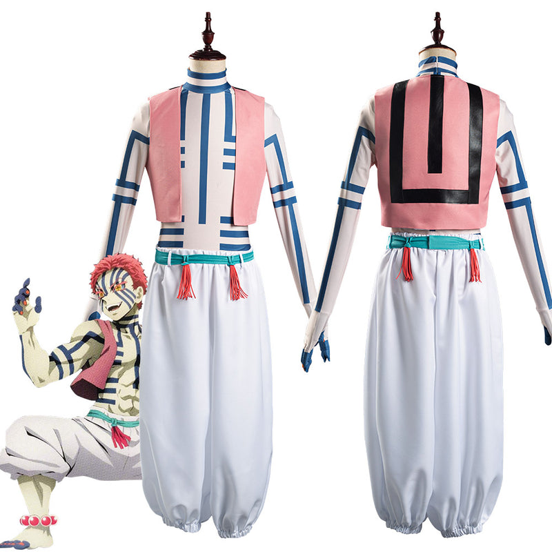 Hakuji/Akaza Men Vest Pants Outfits Halloween Carnival Suit Cosplay Costume