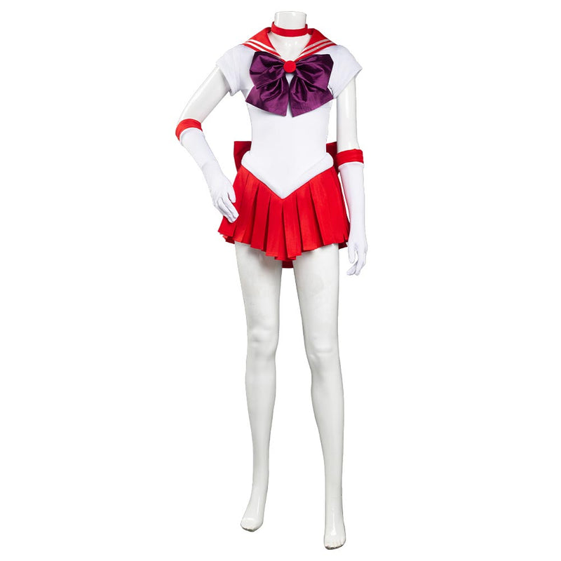 Sailor Moon Hino Rei Sailor Mars Red Uniform Dress Outfits Halloween Cosplay Costume