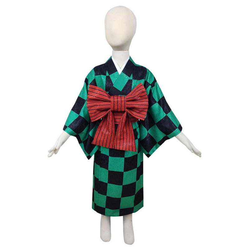 Kamado Tanjirou Kids Kimono Outfits Halloween Carnival Costume Cosplay Costume