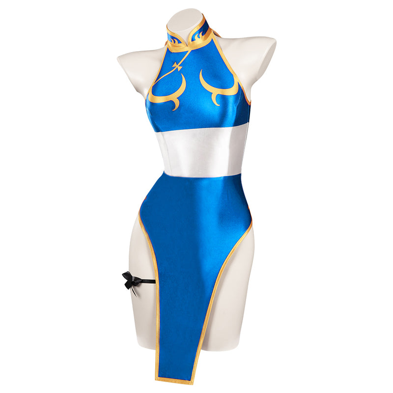 Street Fighter(SF) Chun-Li Swimsuit Kids Children Cosplay Costume Dress Swimwear Outfits Halloween Carnival Suit
