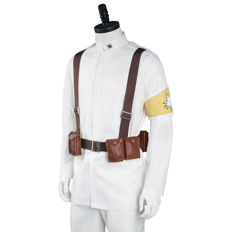 Army White Uniform Outfits Halloween Carnival Suit Cosplay Costume