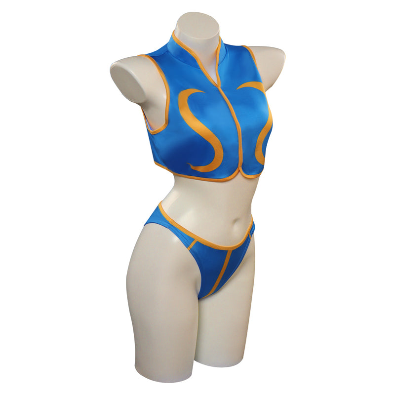 Street Fighter Chun Li Swimsuit Top Shorts Outfits Halloween Carnival Cosplay Costume