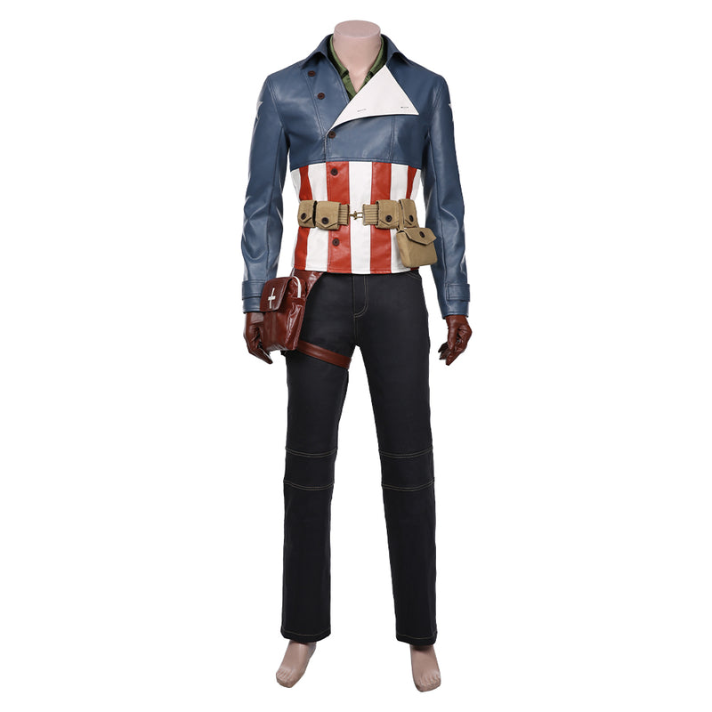 Avengers game-Captain America Coat Jacket Outfits Halloween Carnival Suit Cosplay Costume