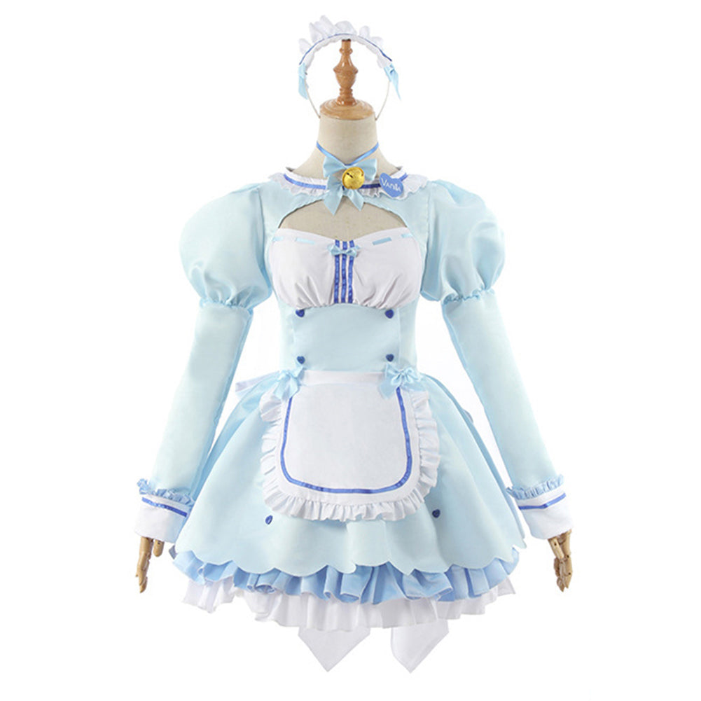 Nekopara Chocola/Vanilla Maid Dress Outfit Halloween Carnival Suit Cos