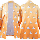 Agatsuma Zenitsu Halloween Carnival Suit with Earrings Belt Cosplay Costume