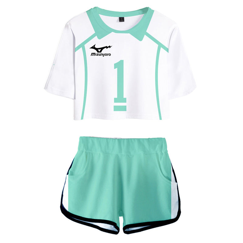 Aobajohsai High School Oikawa Tooru Uniform Jersey Sportswear Top Shorts Set for Women Cosplay Costume