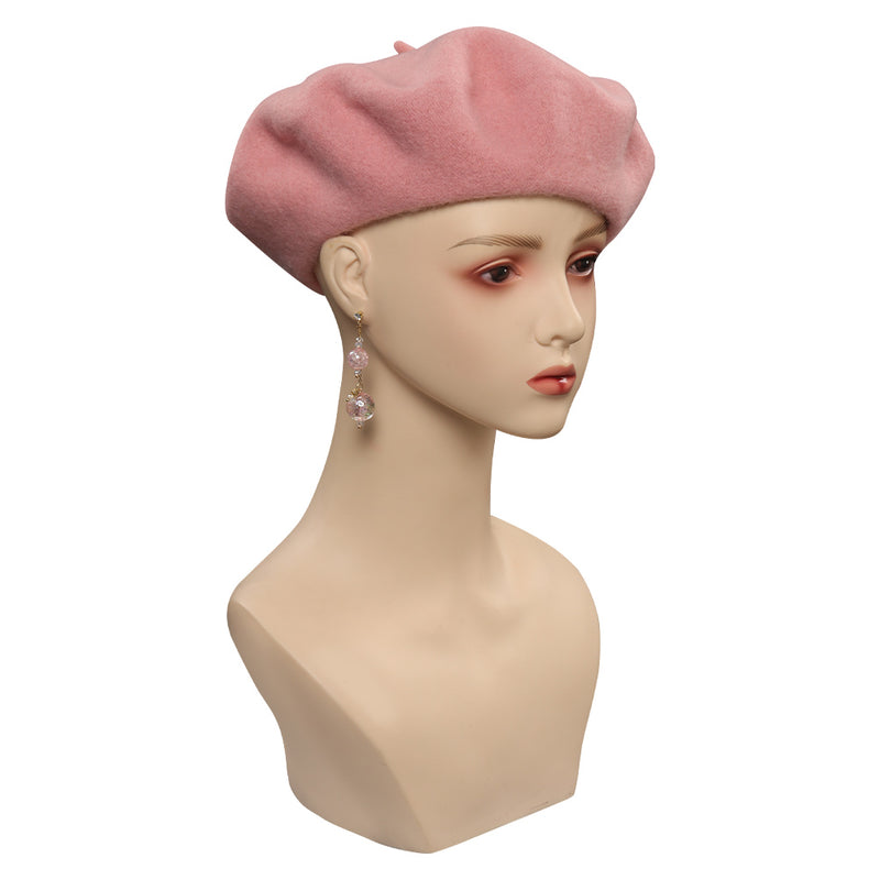 2023 Barbie Movie Cosplay Hat Cap Earings Halloween Carnival Costume Accessories