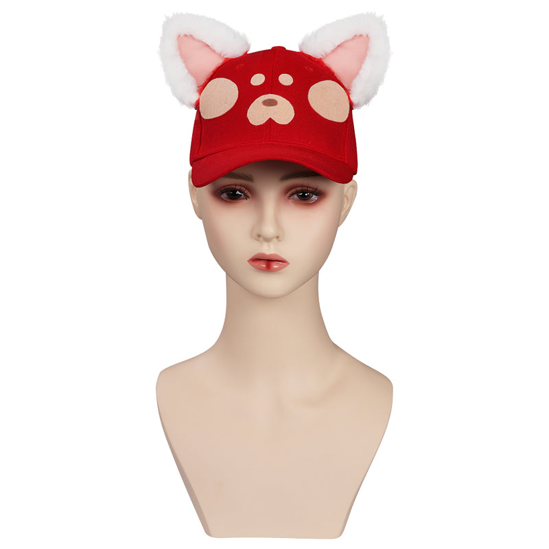 Turning Red Red Panda Cosplay Hat Cap Halloween Carnival Costume Accessories