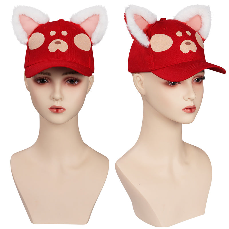 Turning Red Red Panda Cosplay Hat Cap Halloween Carnival Costume Accessories