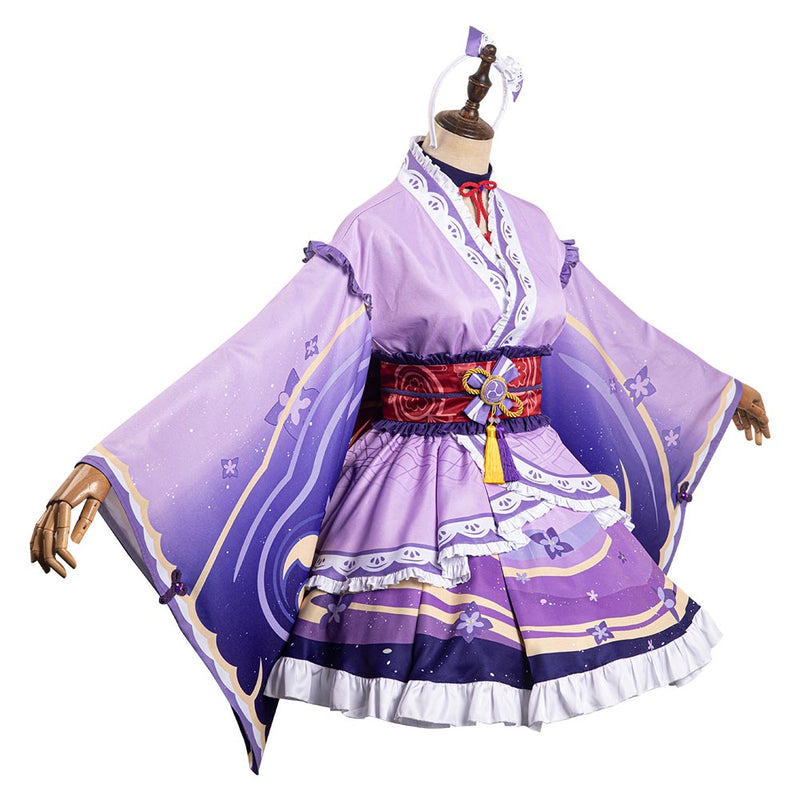 Genshin Impact Raiden Shogun Lolita Cosplay Costume Outfits Halloween Carnival Party Suit