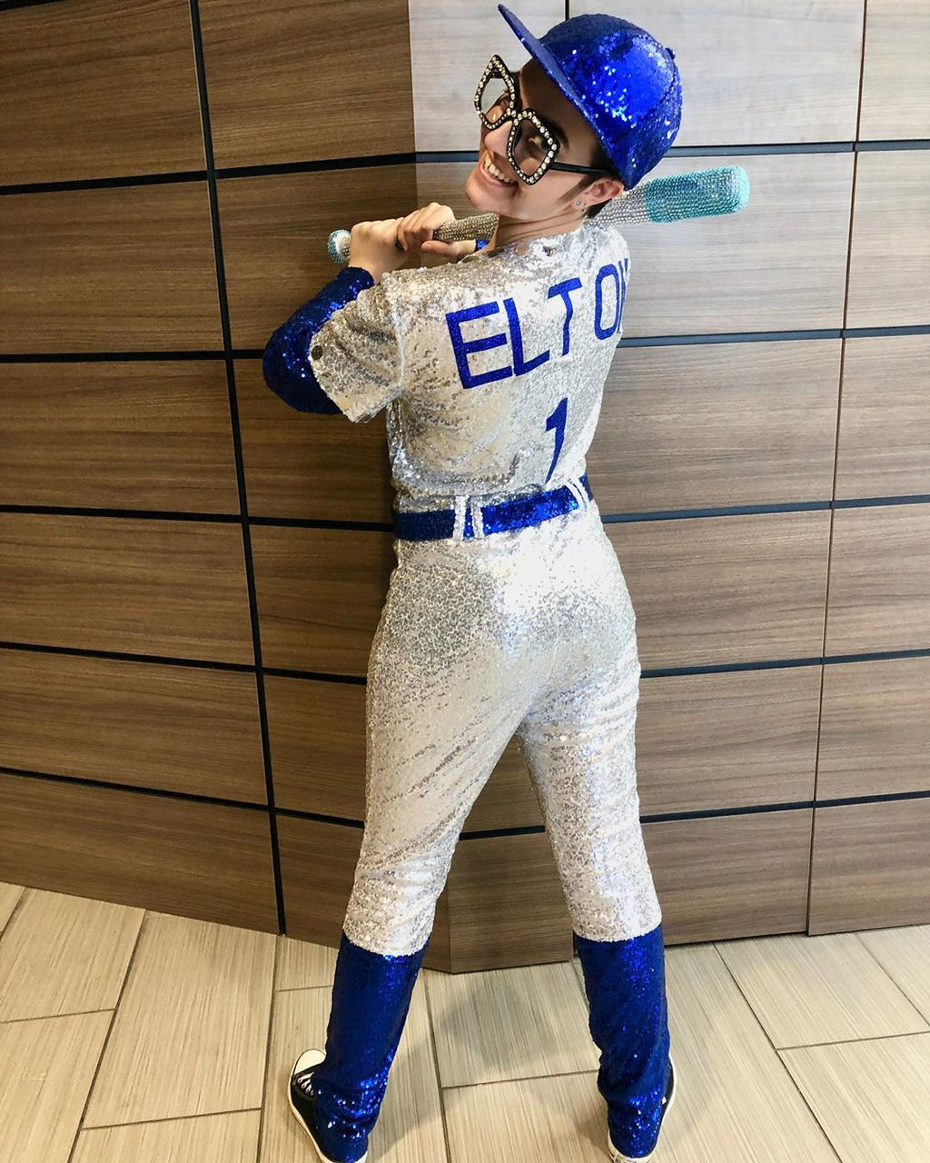 Elton John dodgers costume New Years 2018