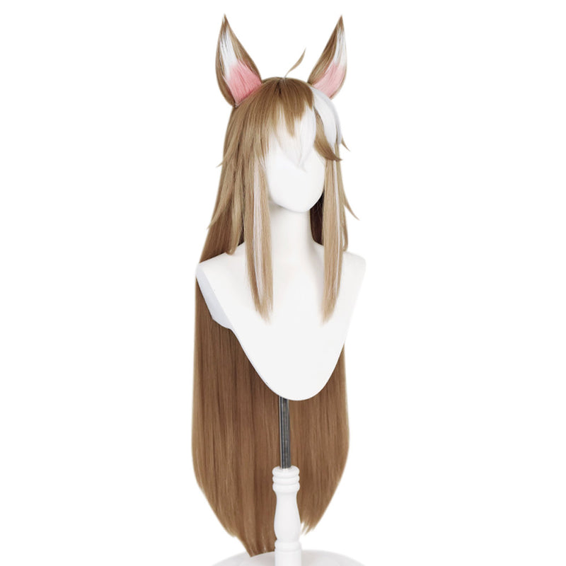 Genshin Impact Ms Hina/Gorou Heat Resistant Synthetic Hair  with Ear Cosplay Wig