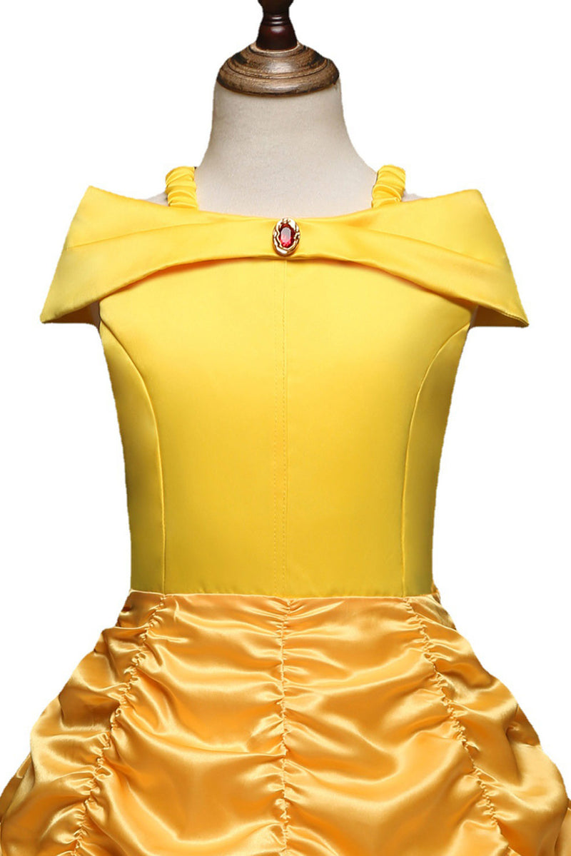 Beauty and the Beast Belle Outfits Halloween Carnival Suit Cosplay Costume for Kids Children