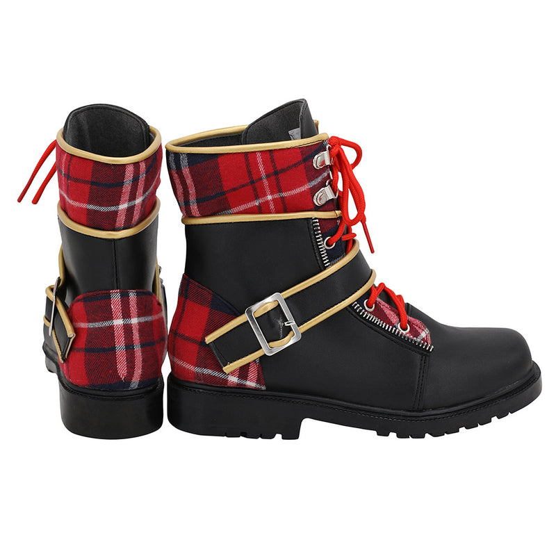 Twisted Wonderland Pomefiore Epel Felmier Black Red Boots Cosplay Shoes