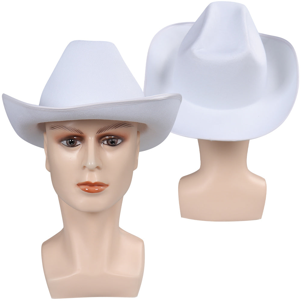 2023 Movie Ken Cowboy White Hat Cap Halloween Cosplay Accessories