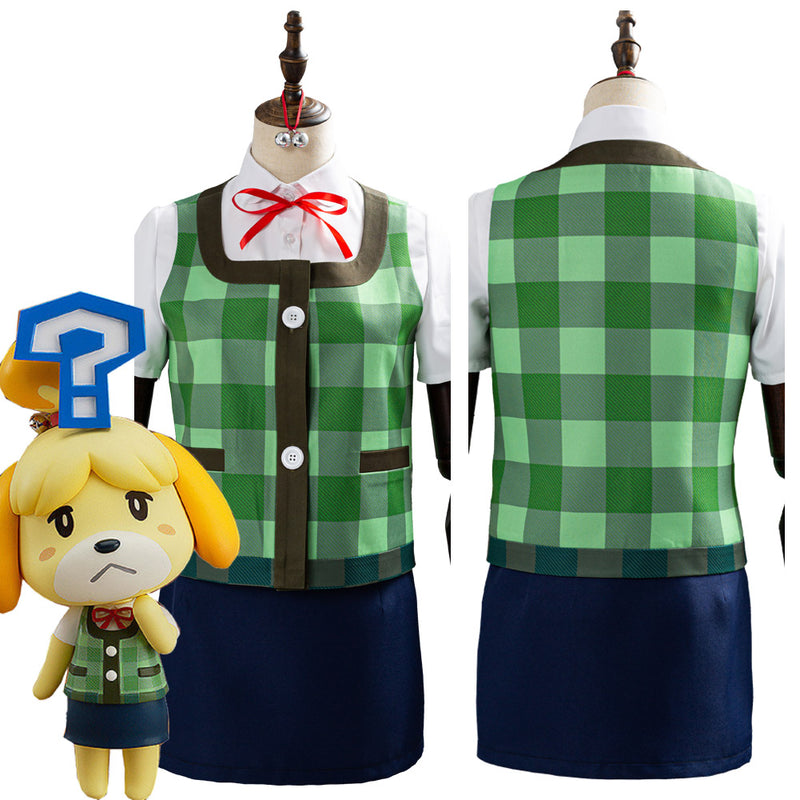 Game Animal Crossing Isabelle Halloween Women Costume Funny Cosplay Costume