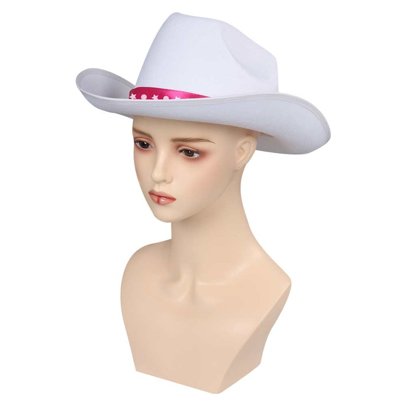Movie 2023 Barbie Margot Robbie Cowboy Cosplay Hat Cap Halloween Costume Accessories